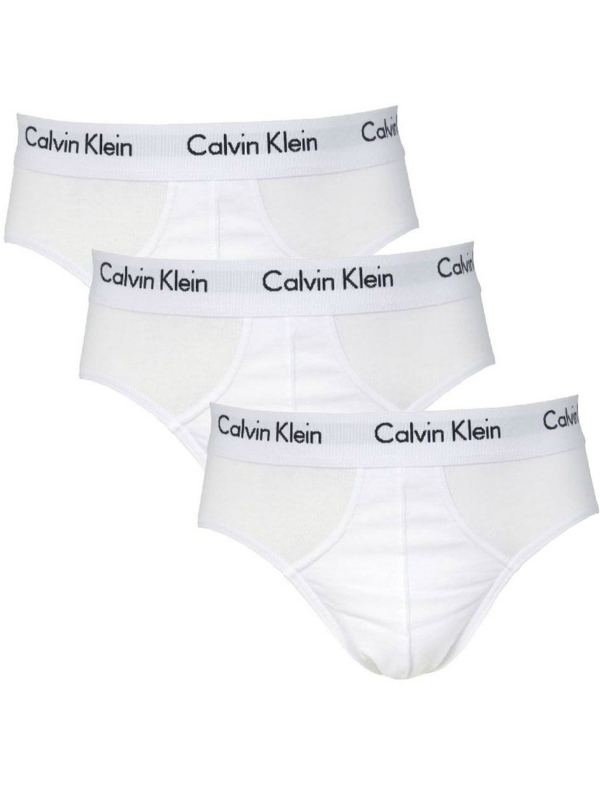 White Calvin Klein Mens Hip Briefs 3 Pack - UnderMyWear